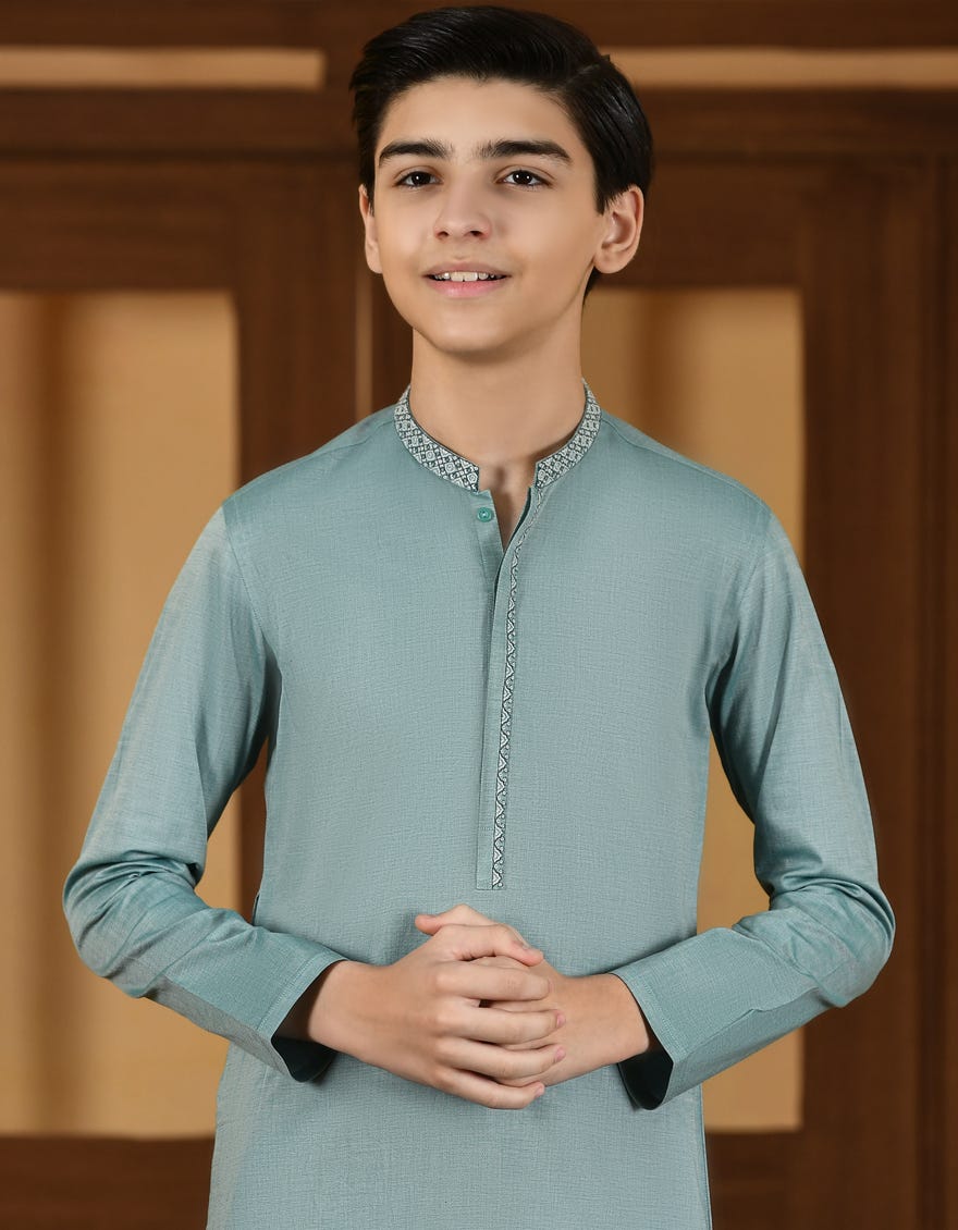 SEA GREEN COTTON KURTA | JCK-S-41229