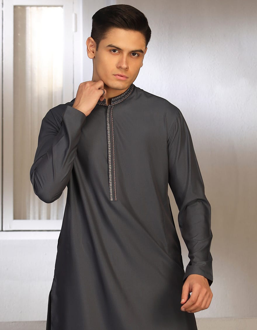 NAVY BLUE BLENDED KAMEEZ SHALWAR | JTKS-S-41249