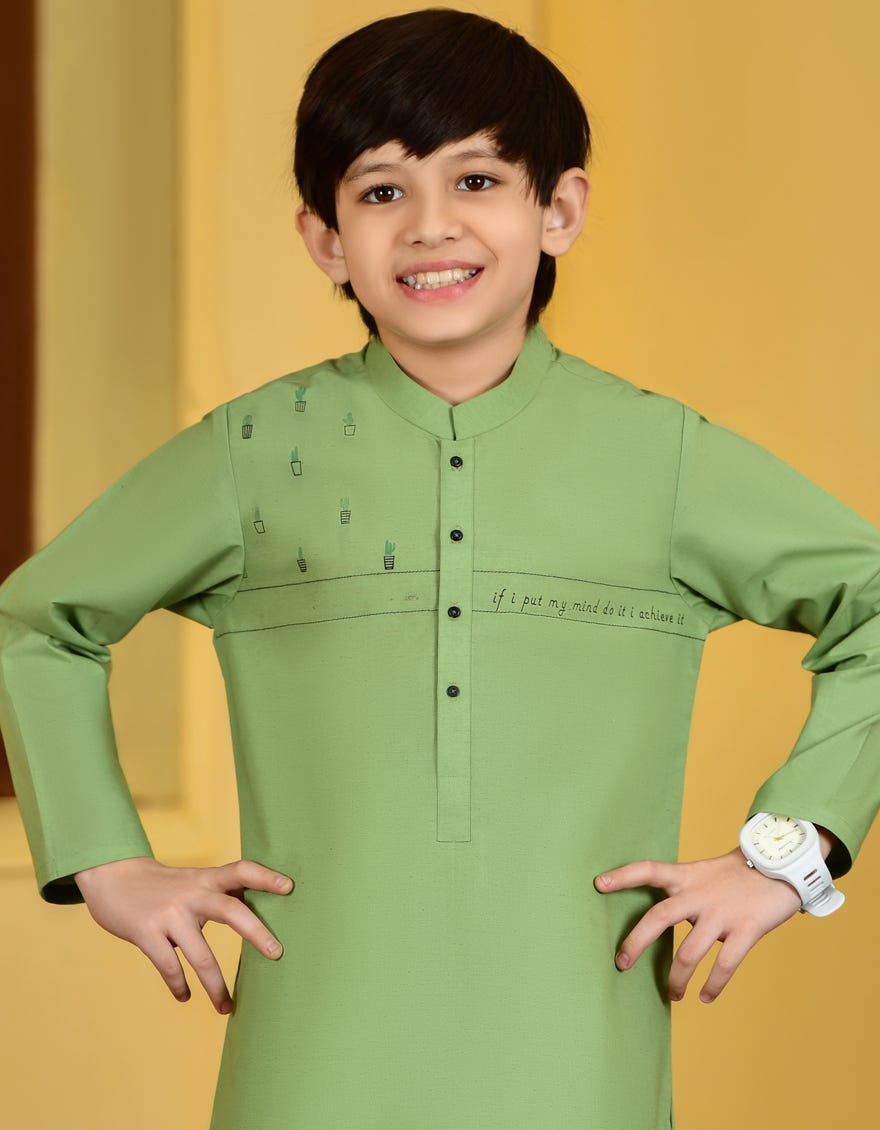 APPLE GREEN BLENDED KURTA | JCK-S-41261