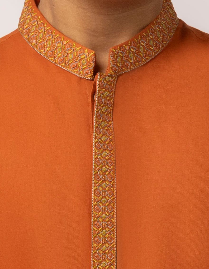 ORANGE SEMI-FORMAL KURTA