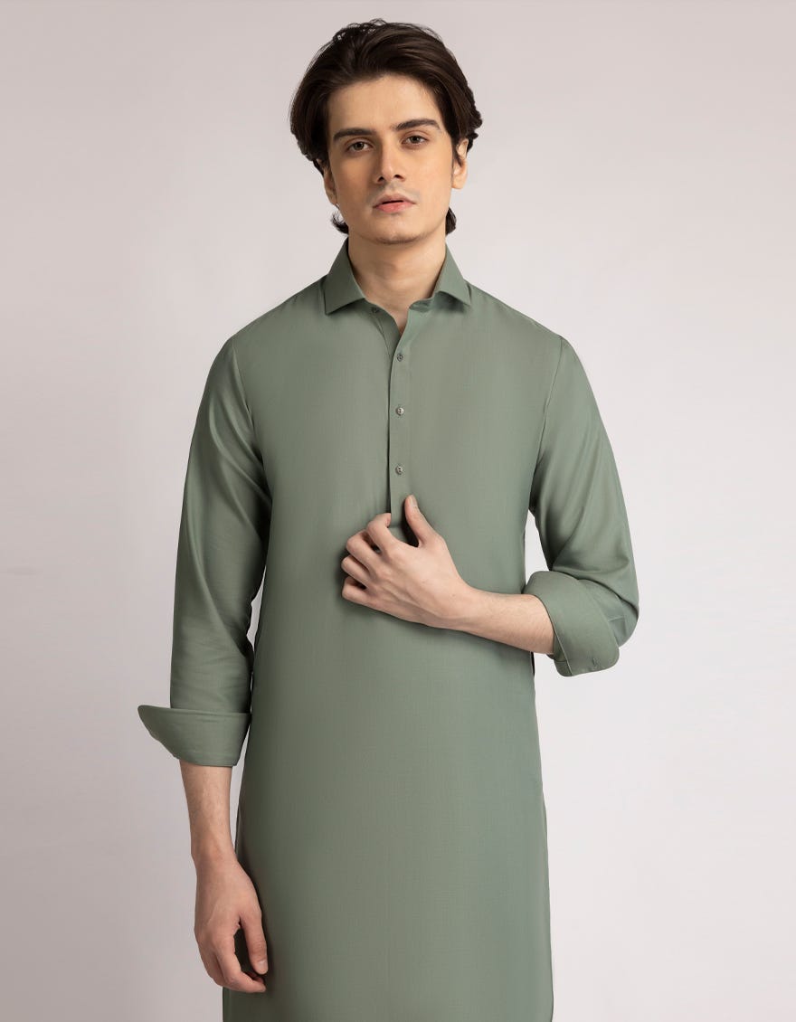 GREEN CASUAL KAMEEZ SHALWAR