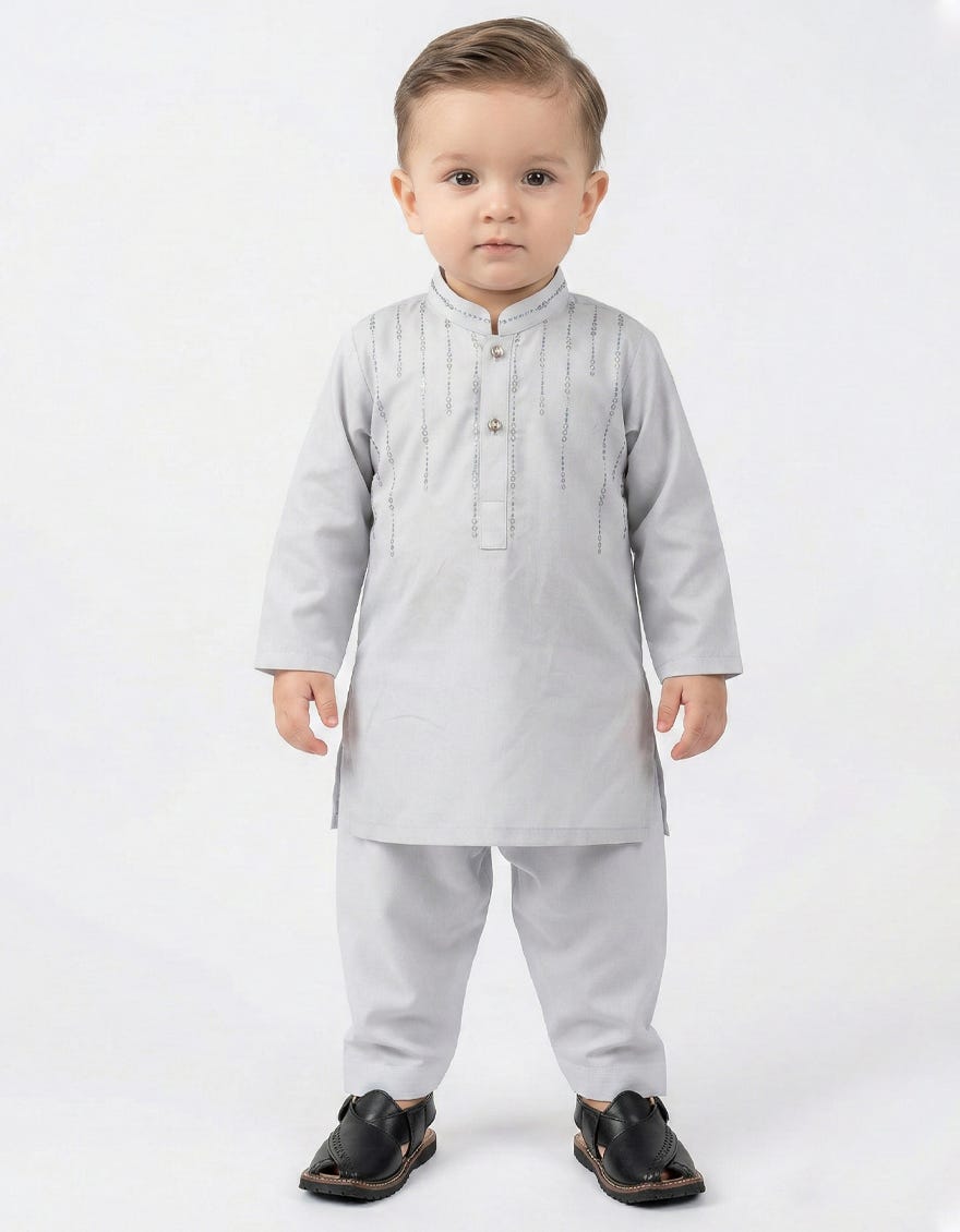 SKY BLUE SEMI-FORMAL KAMEEZ SHALWAR