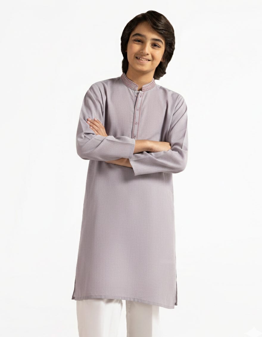 LILAC COTTON SEMI-FORMAL KURTA