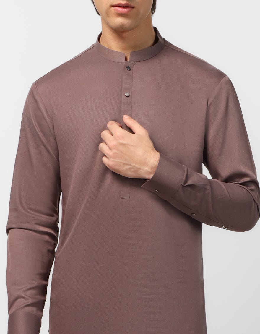 BROWN PLAIN KAMEEZ SHALWAR