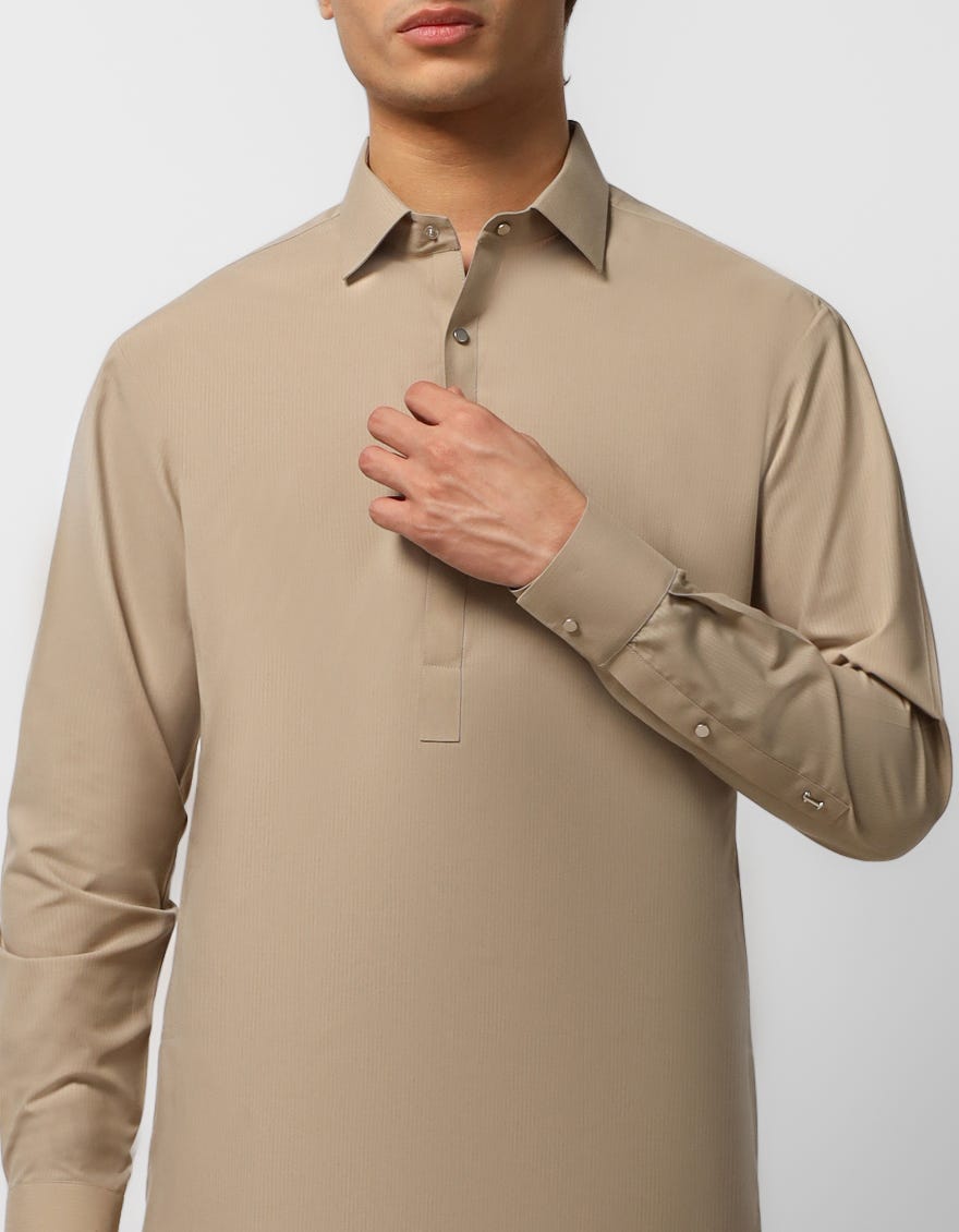 BEIGE CASUAL KAMEEZ SHALWAR
