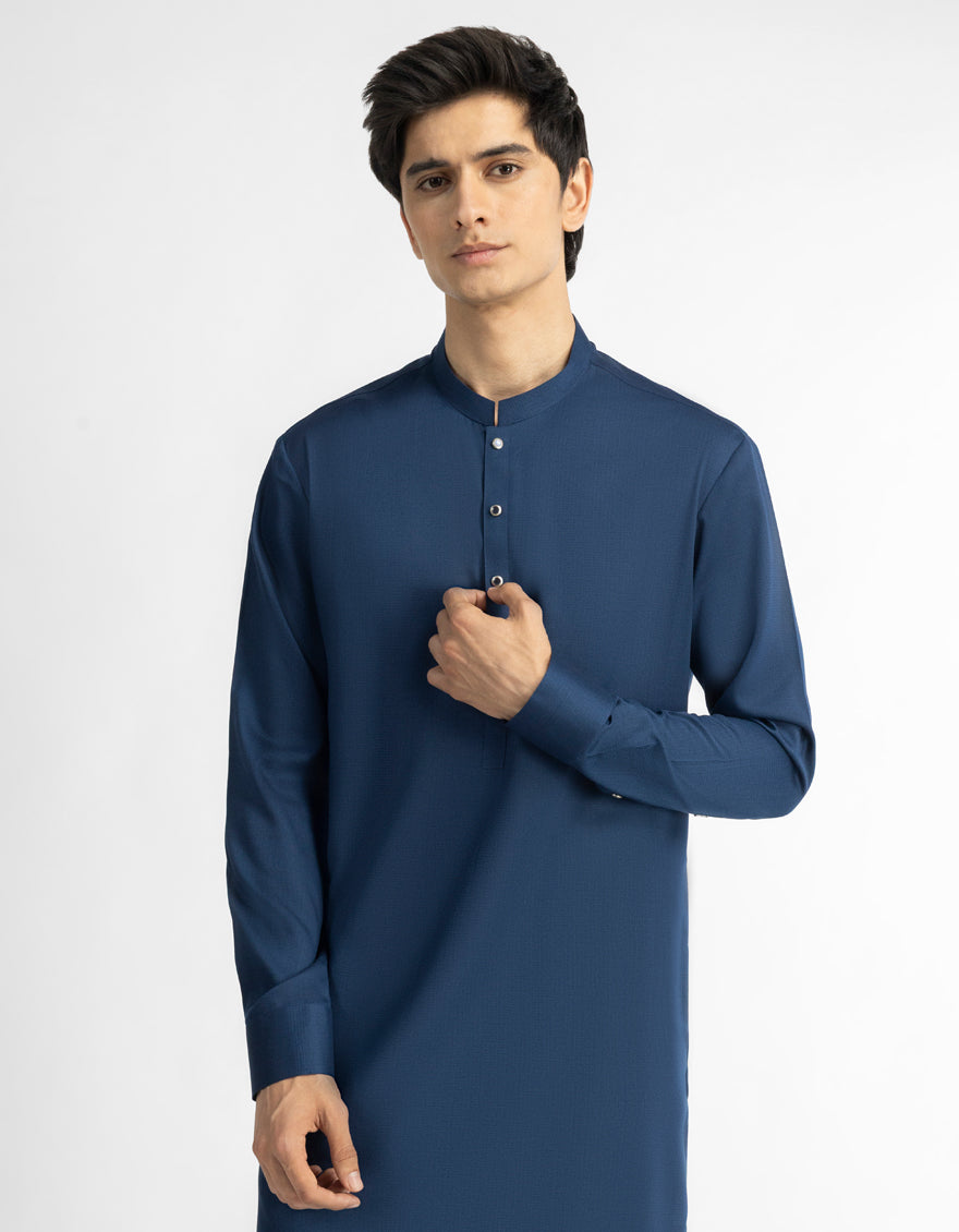 NAVY BLUE PLAIN KAMEEZ SHALWAR