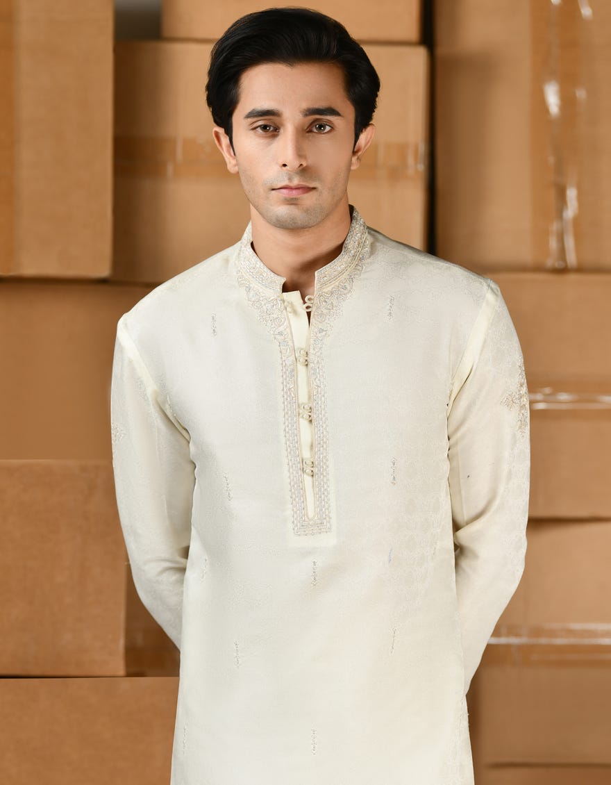 CREAM BLENDED SPECIAL KURTA