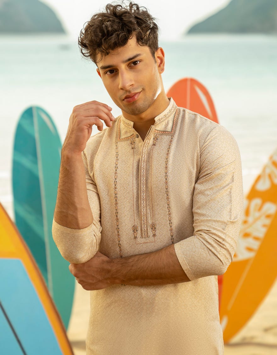 BEIGE BLENDED SPECIAL KURTA