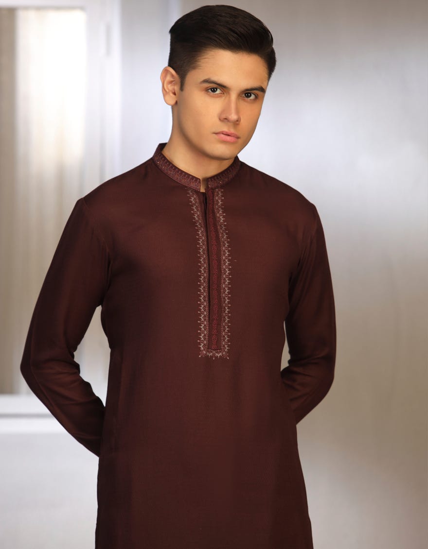 PLUM BLENDED KAMEEZ SHALWAR | JTKS-A-46010