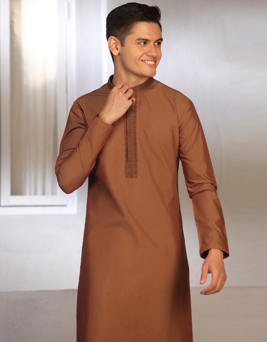 RUST BLENDED KURTA | JTK-A-46031