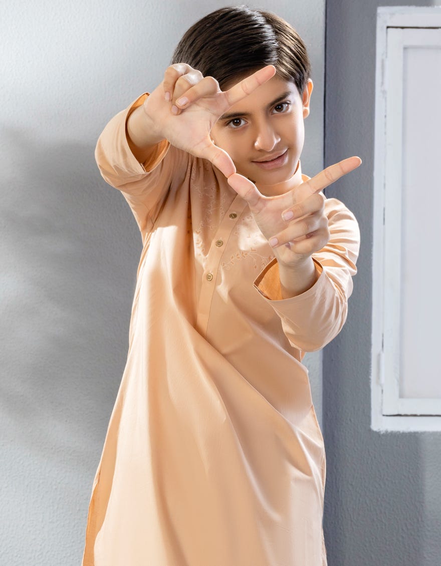 PEACH COTTON KAMEEZ SHALWAR | JCKS-S-46039
