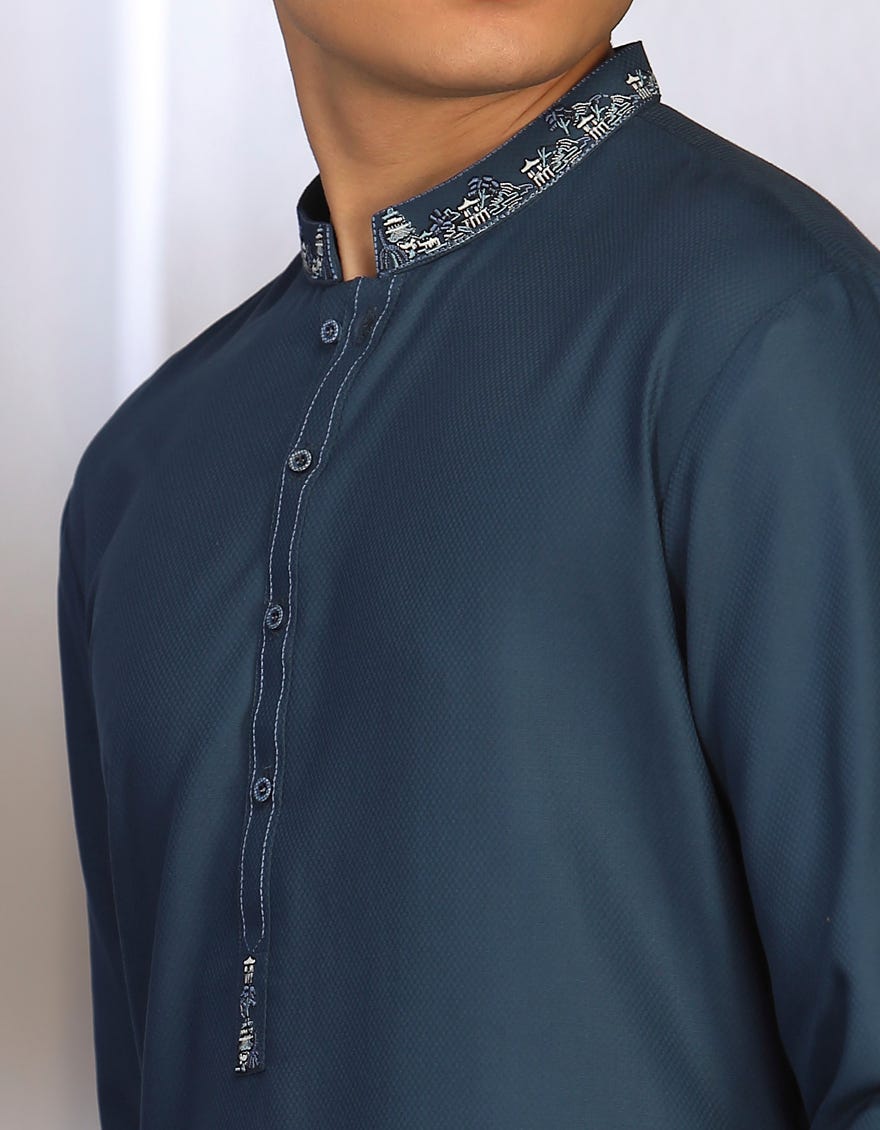 MIDNIGHT BLUE BLENDED KURTA | JTK-A-46040