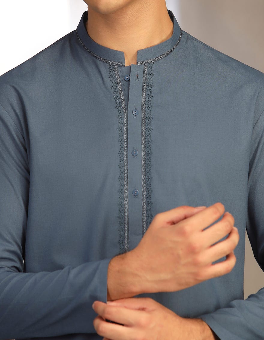 BLUE BLENDED KAMEEZ SHALWAR | JTKS-W-46041