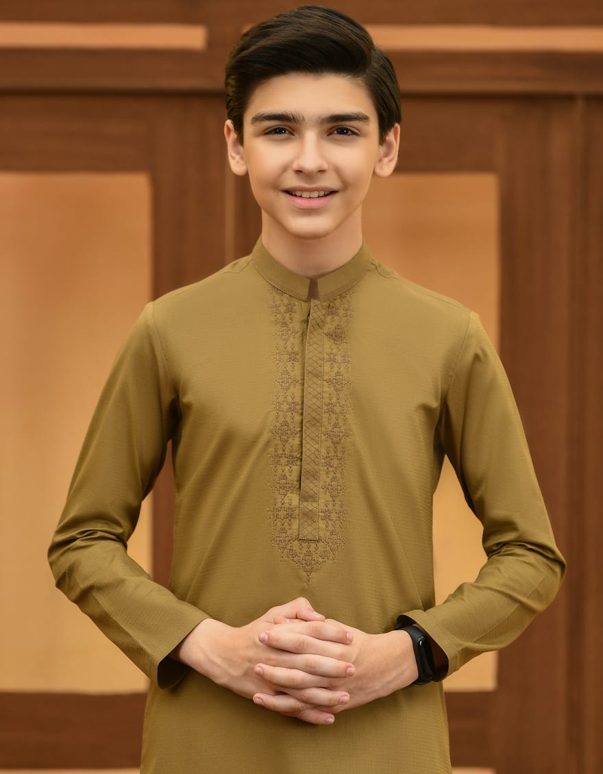 MUD BROWN COTTON KAMEEZ SHALWAR | JCKS-S-46054