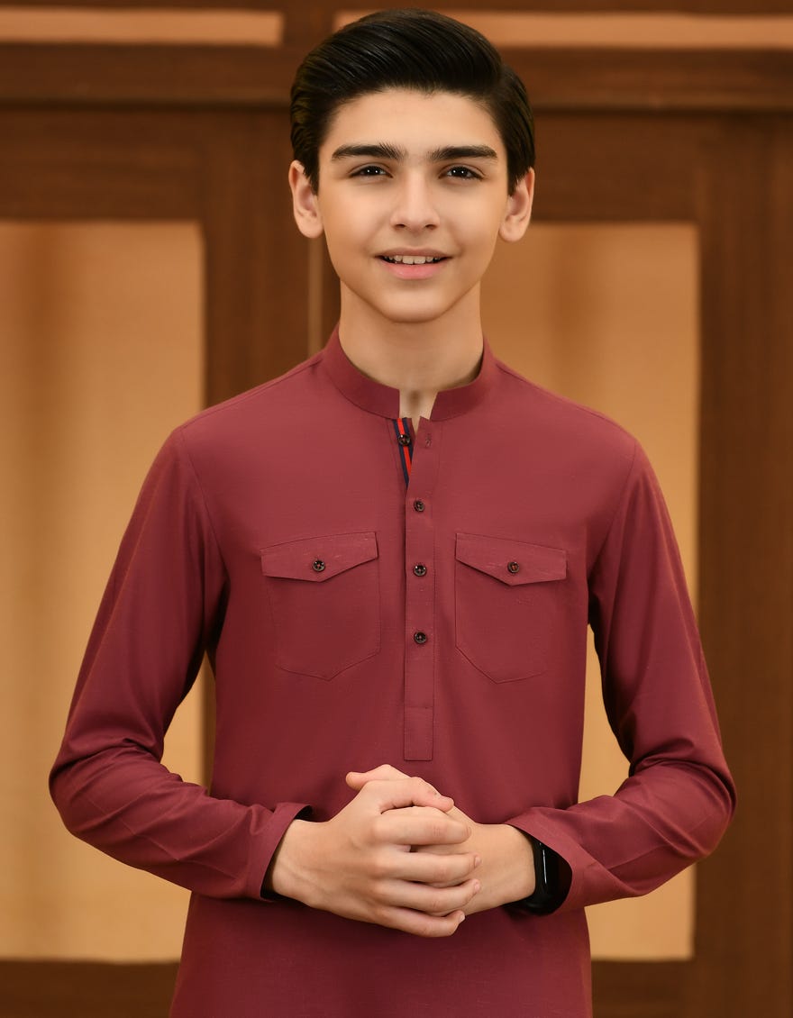 MAGENTA BLENDED KAMEEZ SHALWAR | JCKS-S-46060
