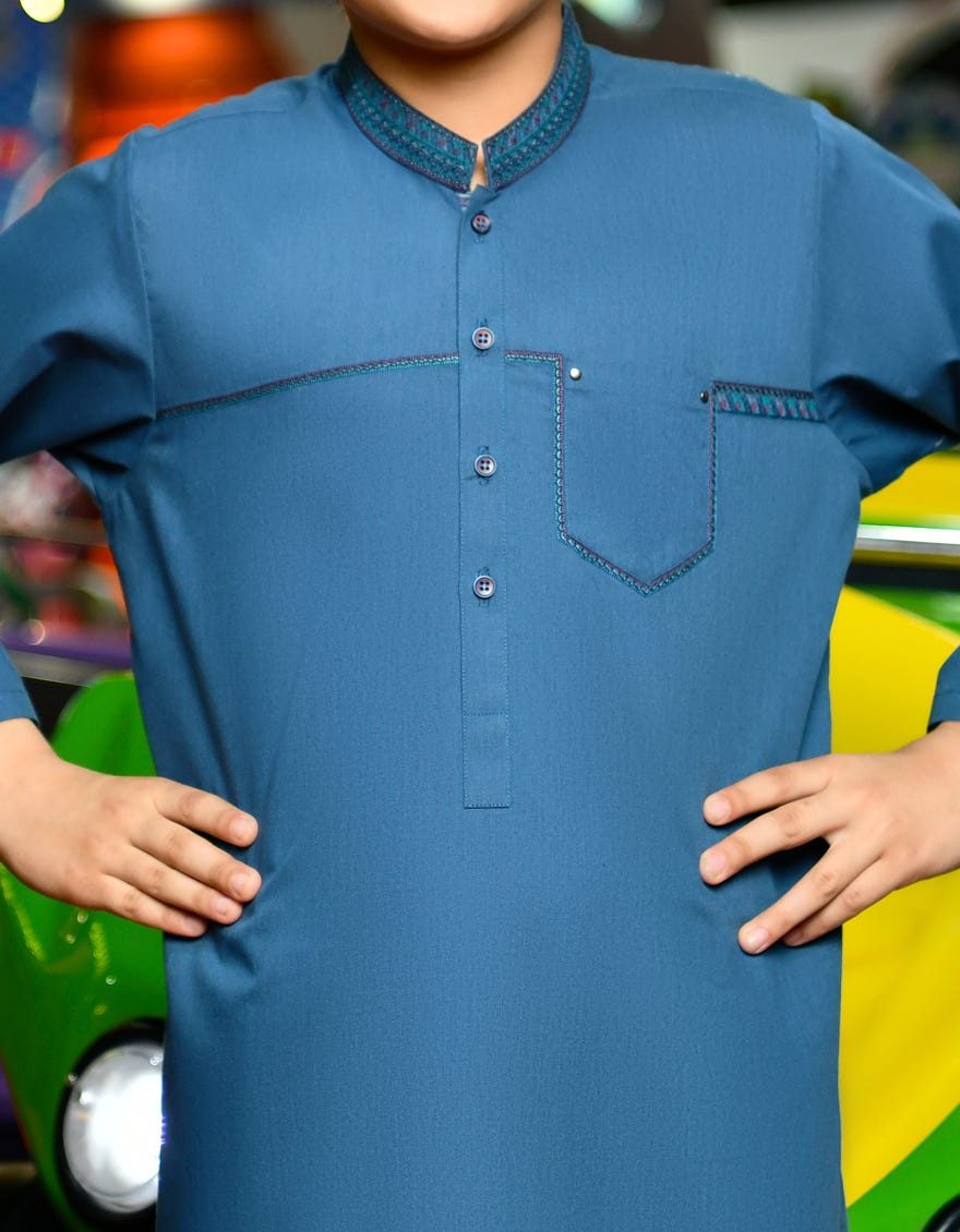 DARK BLUE BLENDED KURTA | JCK-S-46074