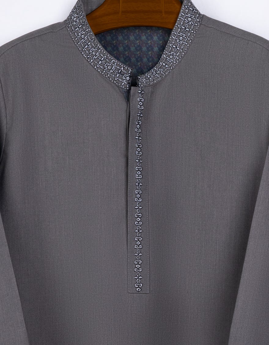 DARK OLIVE BLENDED KAMEEZ SHALWAR | JJIKS-S-46081