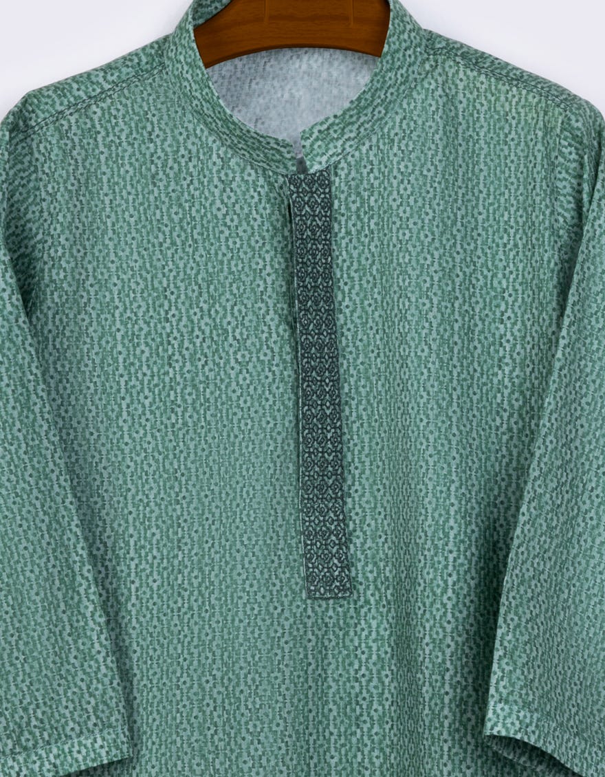 GREEN COTTON KAMEEZ SHALWAR | JJIKS-S-46084