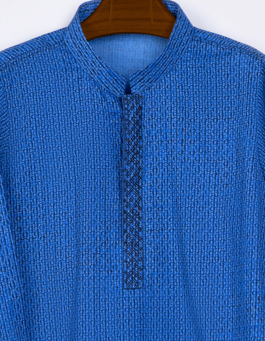 BLUE COTTON KAMEEZ SHALWAR | JJIKS-S-46087