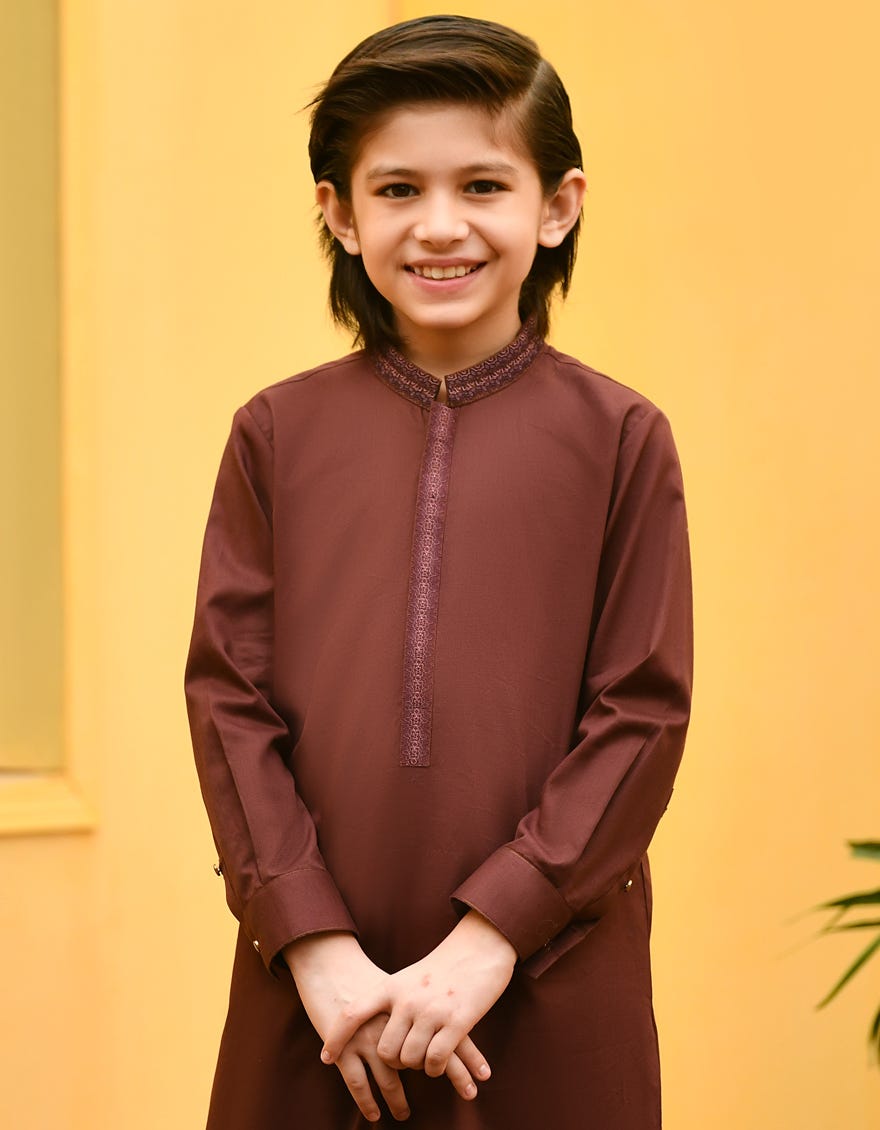 MAROON COTTON KAMEEZ SHALWAR | JCKS-S-46093