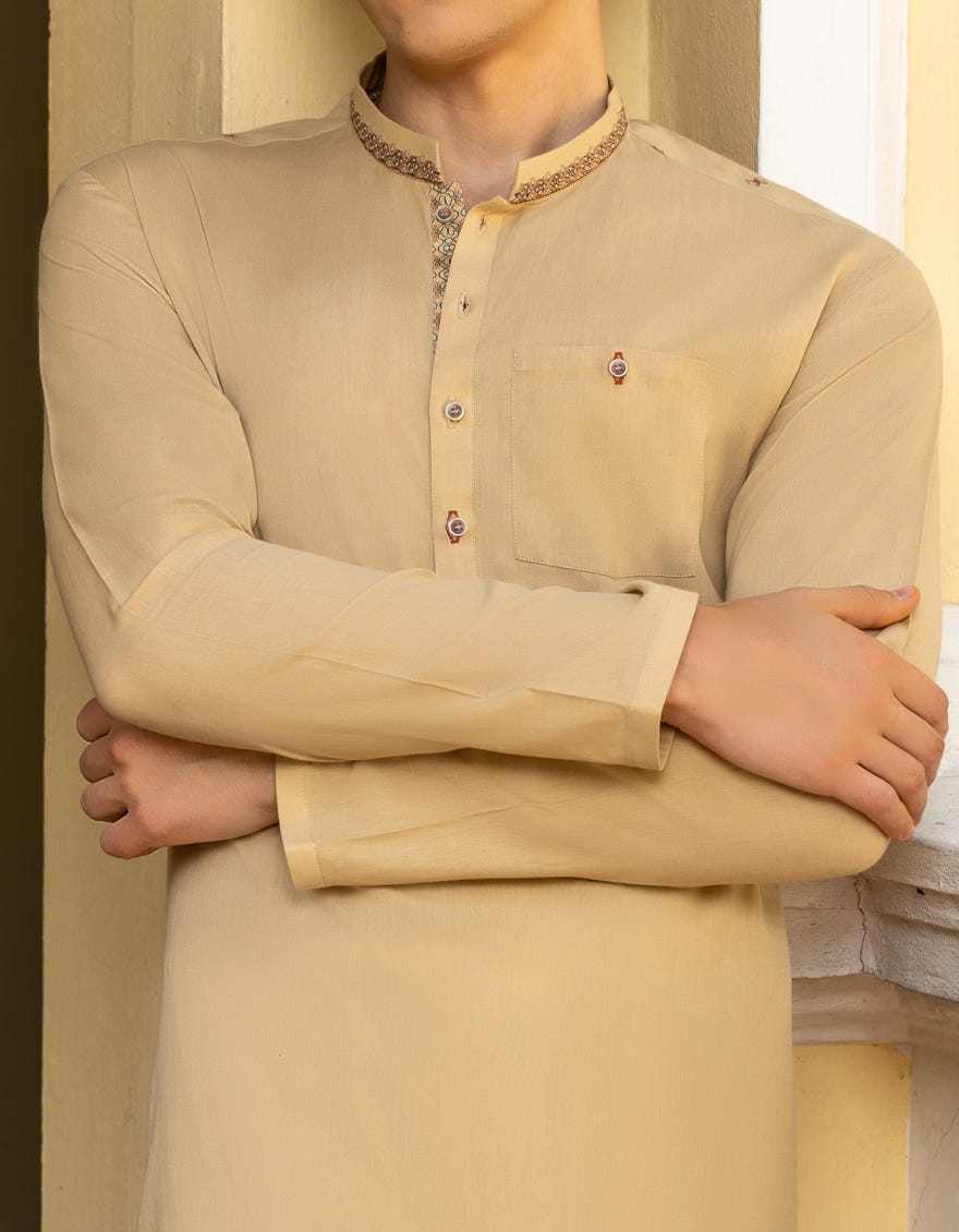 YELLOW COTTON KURTA | JTK-S-46108