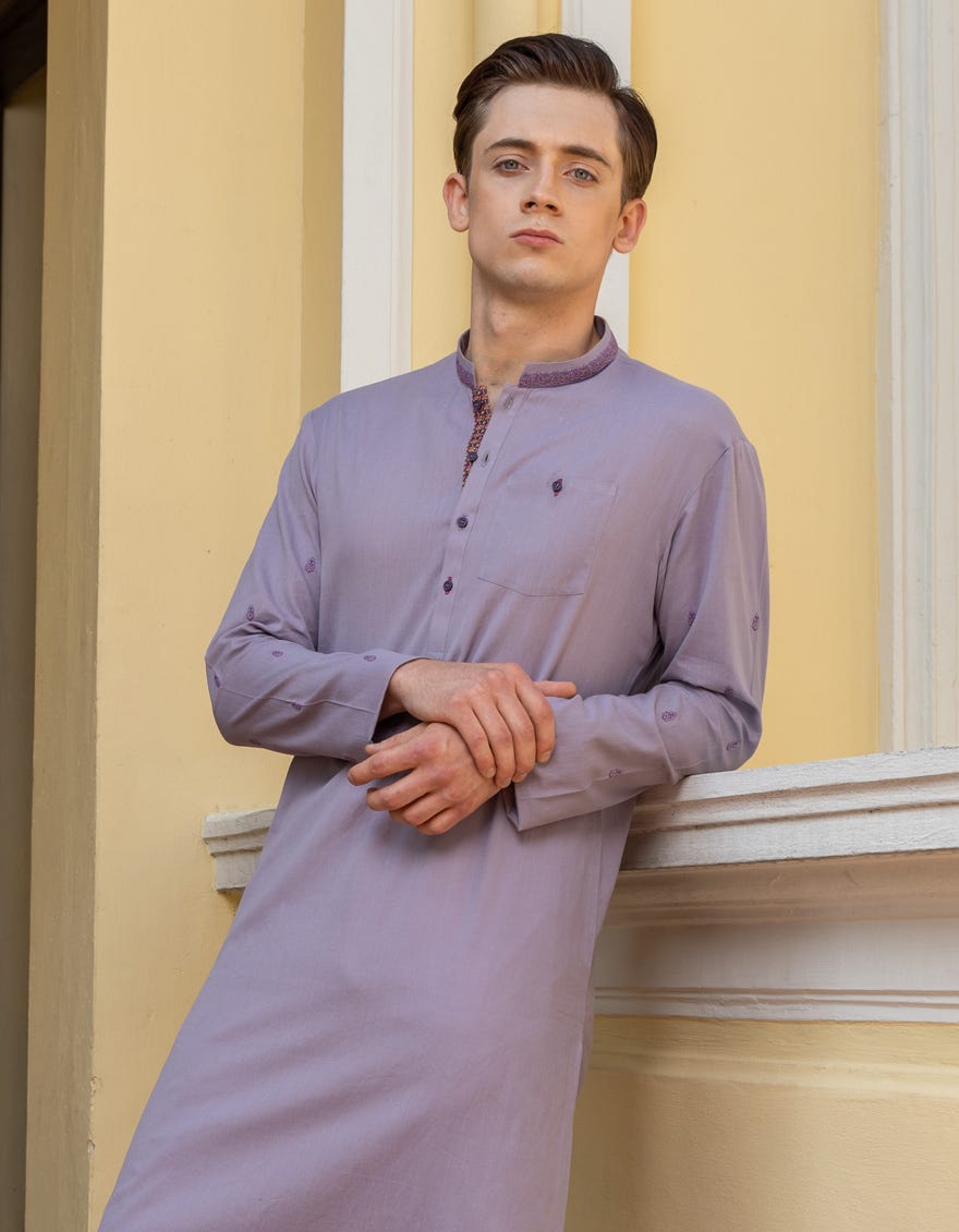 LILAC COTTON KURTA | JTK-A-46109