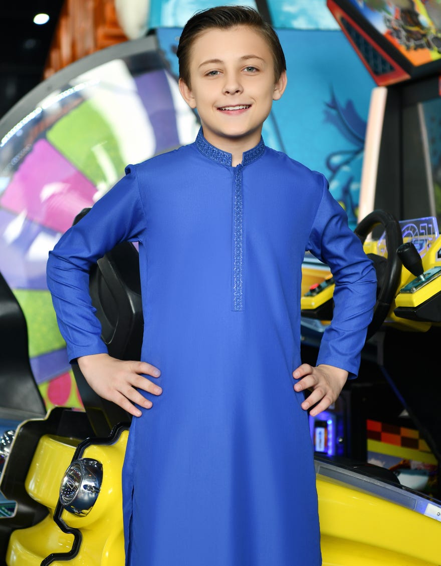 ROYAL BLUE BLENDED KAMEEZ SHALWAR | JCKS-A-46128