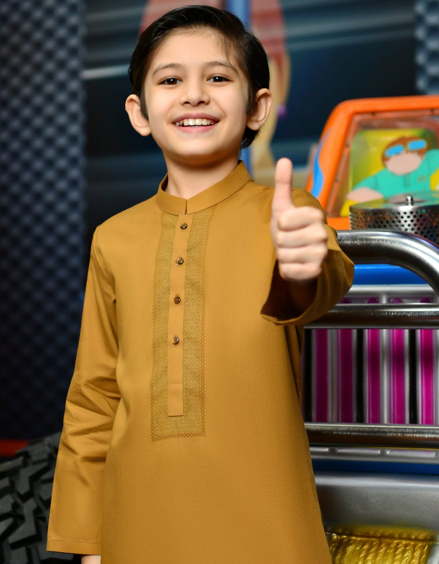 OCHRE COTTON KURTA | JCK-S-46136