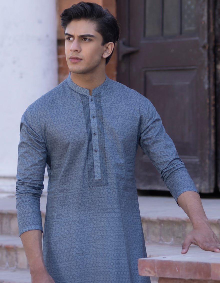 GREY COTTON KURTA | JTK-S-46147