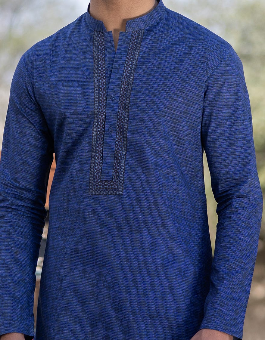 BLUE COTTON KURTA | JTK-S-46148