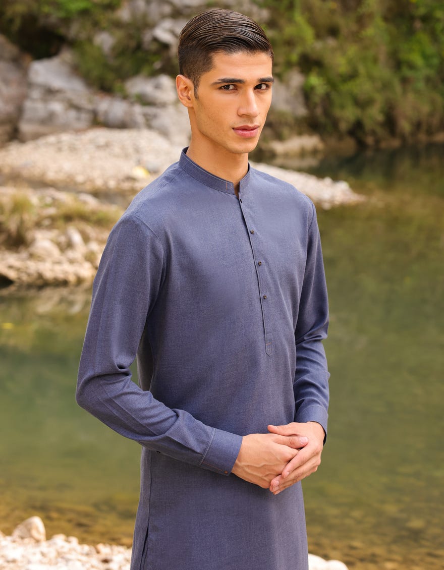 BLUE BLENDED KAMEEZ SHALWAR | JTKS-S-46177