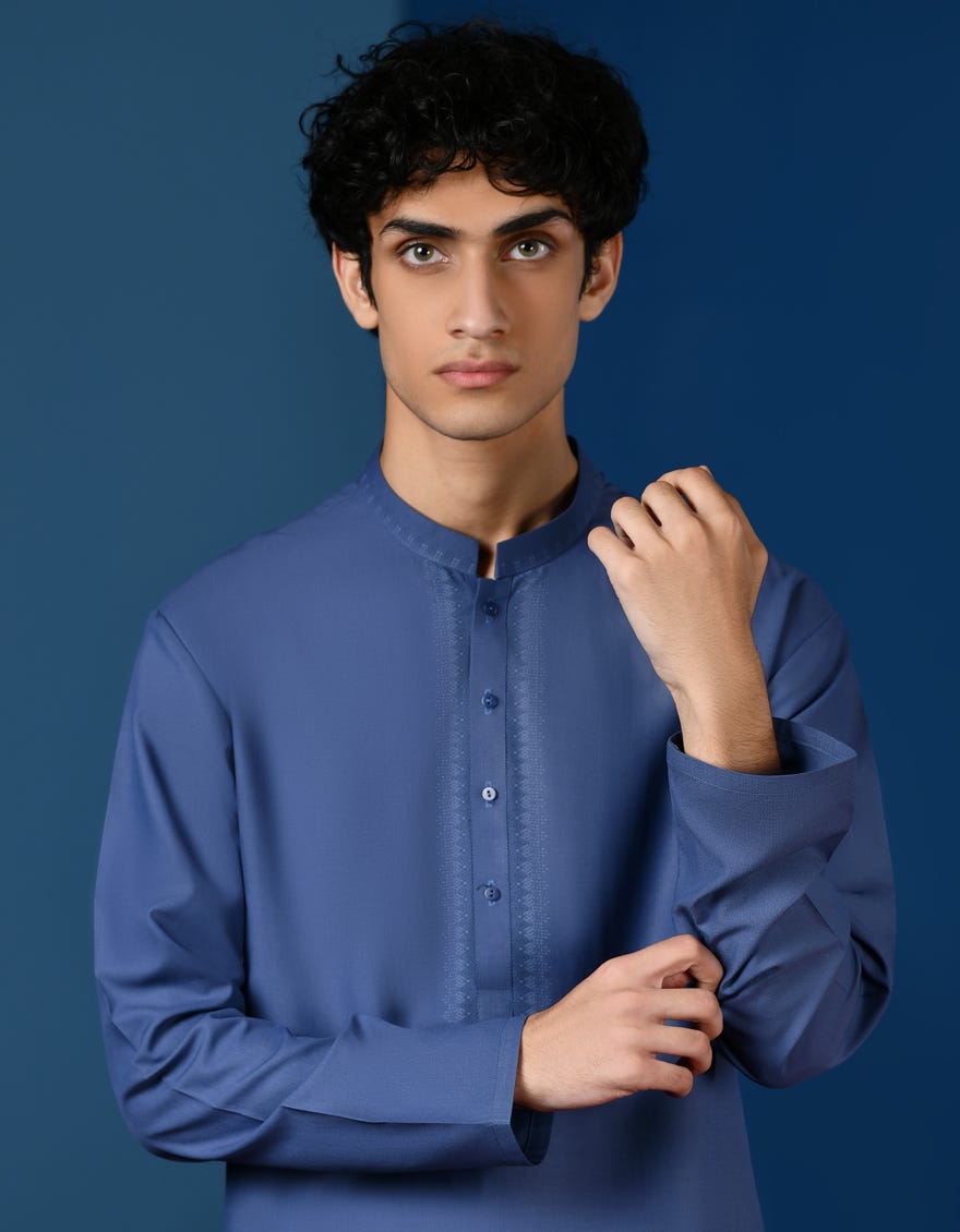 BLUE BLENDED KAMEEZ SHALWAR | JTKS-A-46191