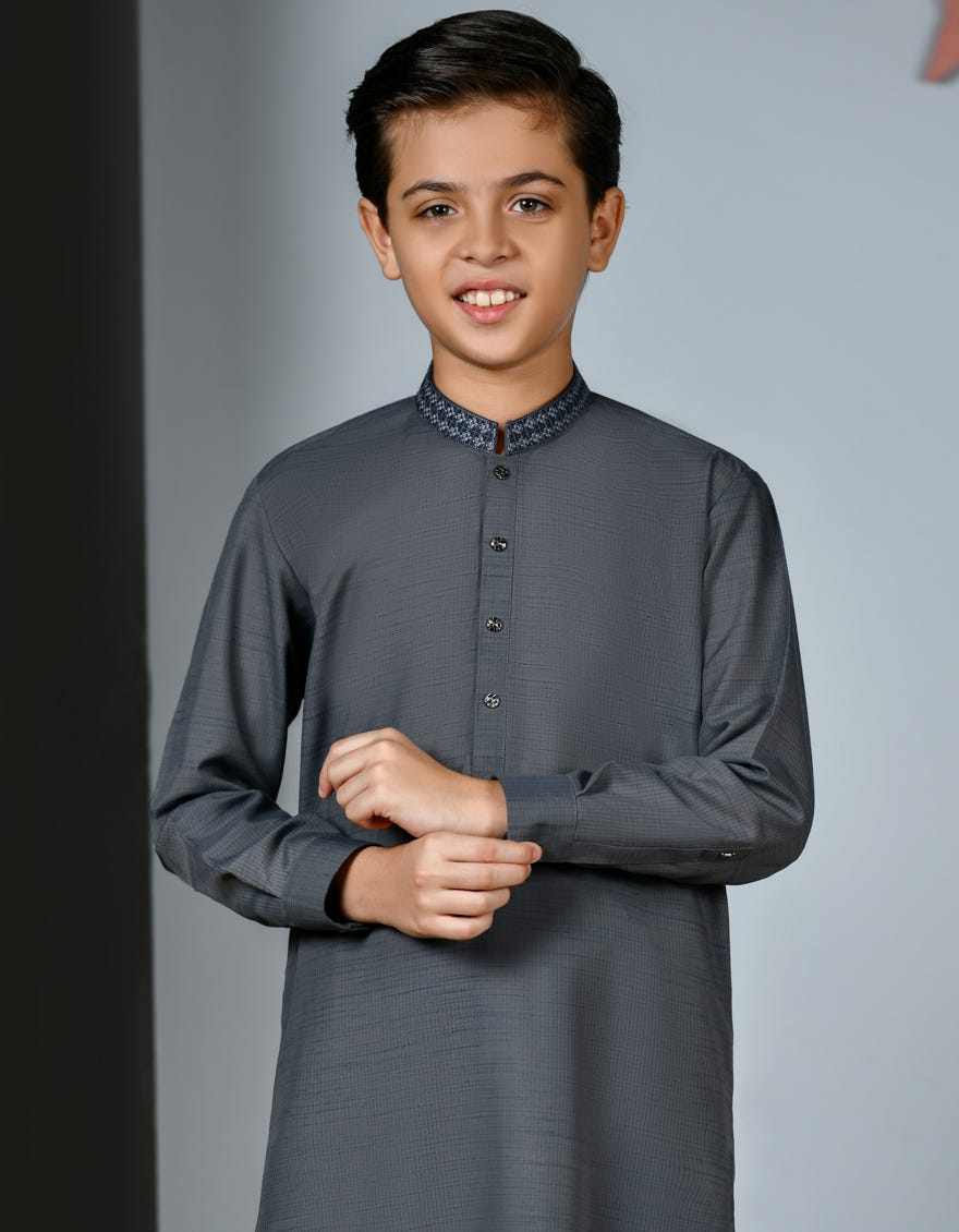 GREY BLENDED KAMEEZ SHALWAR | JCKS-W-46197