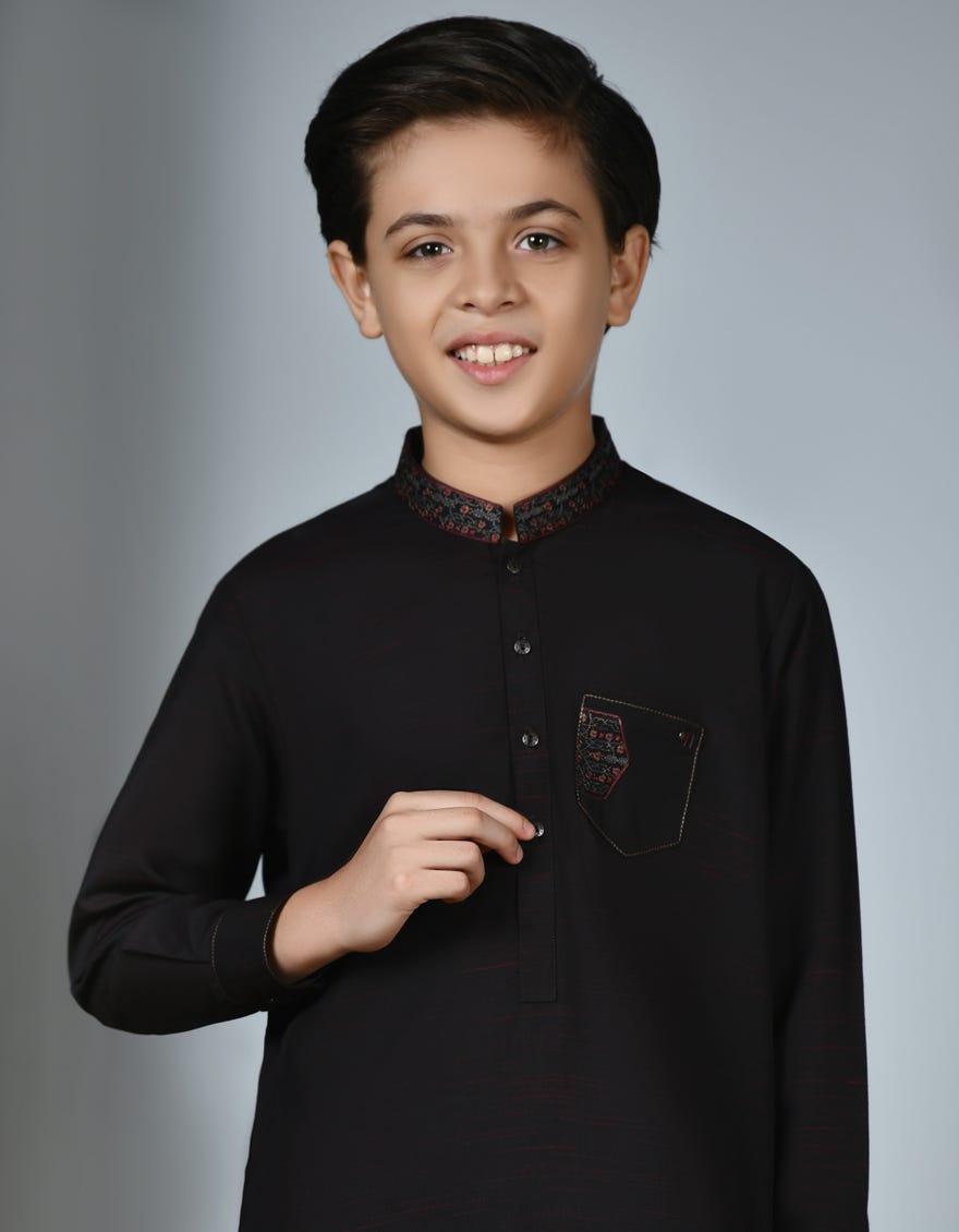 BLACK BLENDED KAMEEZ SHALWAR | JCKS-S-46198