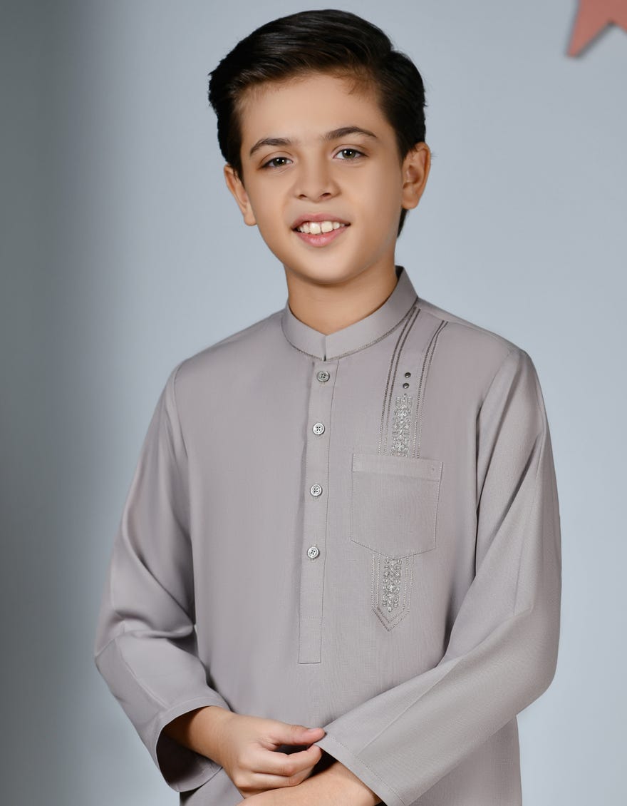 TAUPE BLENDED KAMEEZ SHALWAR | JCKS-A-46200