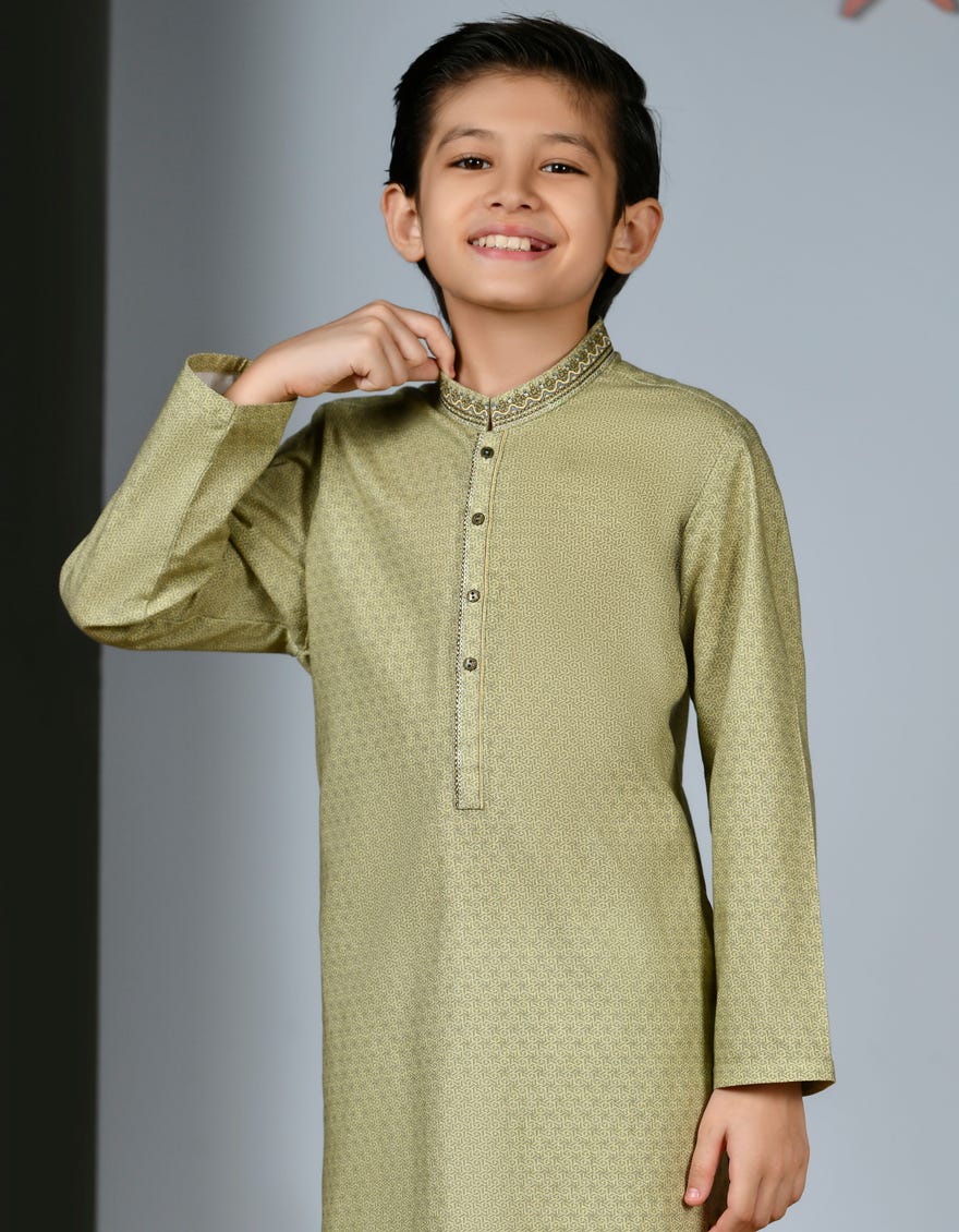 LIME GREEN SLUB KURTA | JCK-W-46206