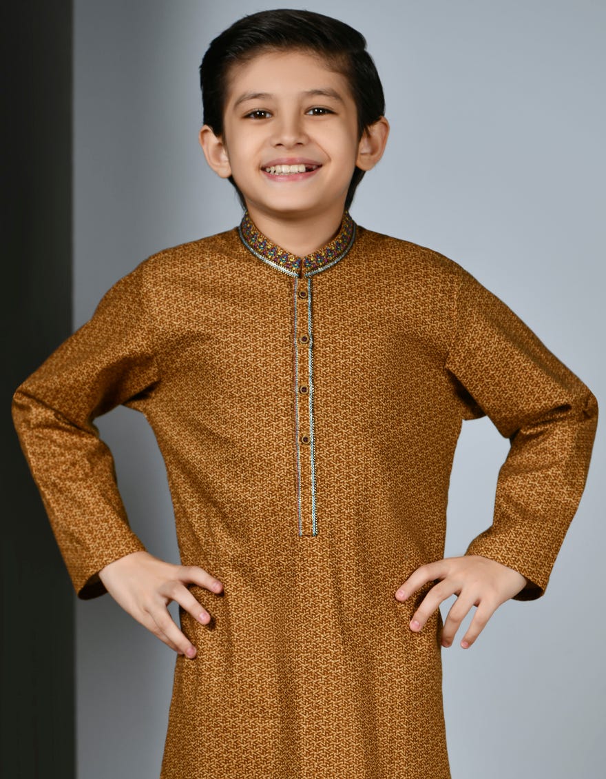 BROWN SLUB KURTA | JCK-W-46208