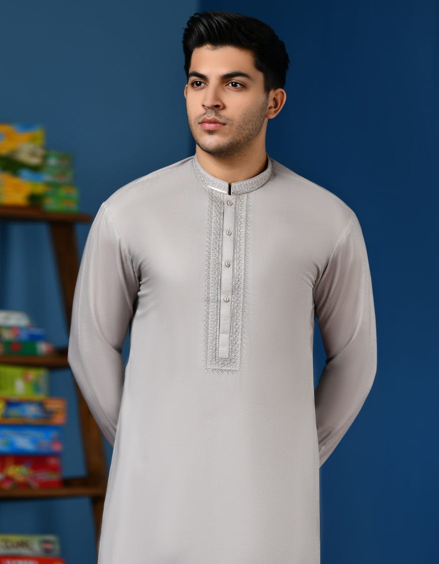 GREY COTTON KURTA | JTK-A-46213