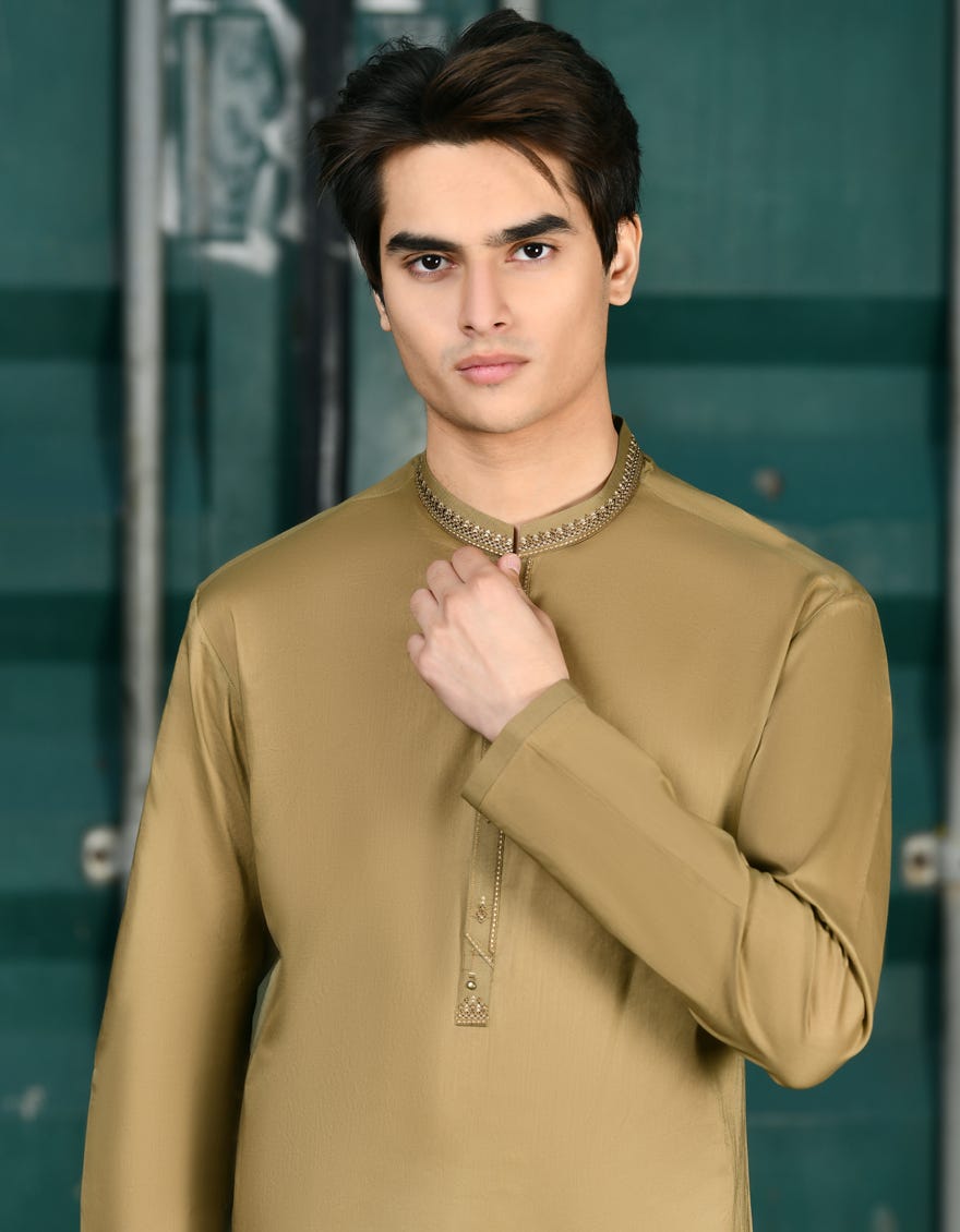 LIGHT BROWN COTTON KURTA | JTK-S-46246