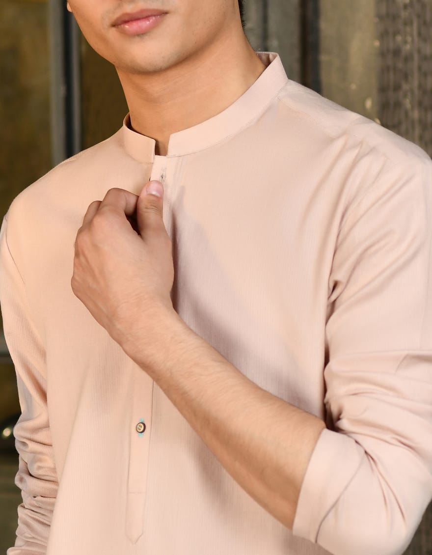 PEACH COTTON KURTA | JTK-S-46253