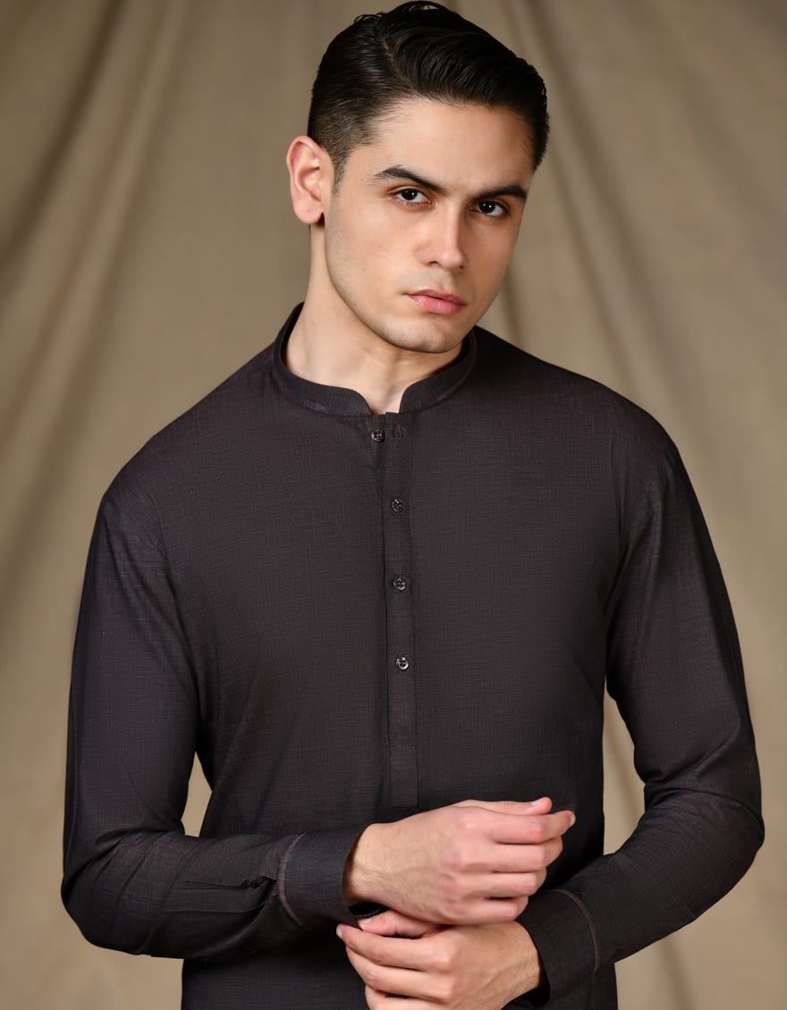 DARK PURPLE COTTON KAMEEZ SHALWAR | JTKS-S-46267