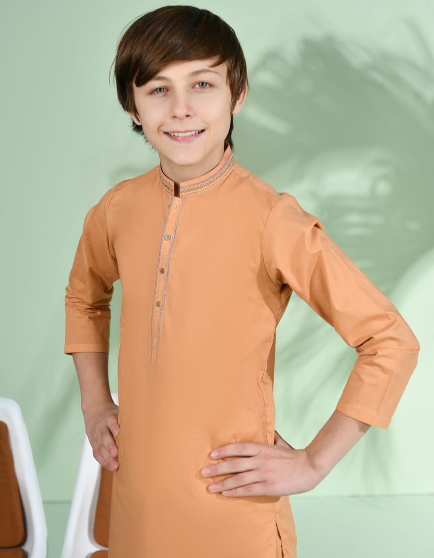ORANGE COTTON KAMEEZ SHALWAR | JCKS-S-46268