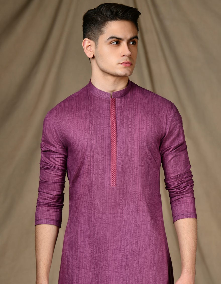 PURPLE COTTON KURTA | JTK-S-46311