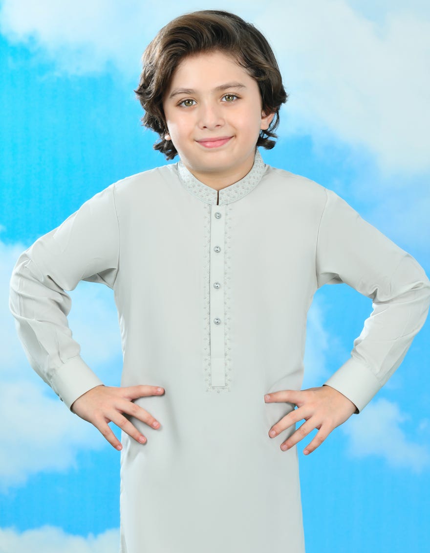 DULL GREEN BLENDED KAMEEZ SHALWAR | JCKS-A-46340