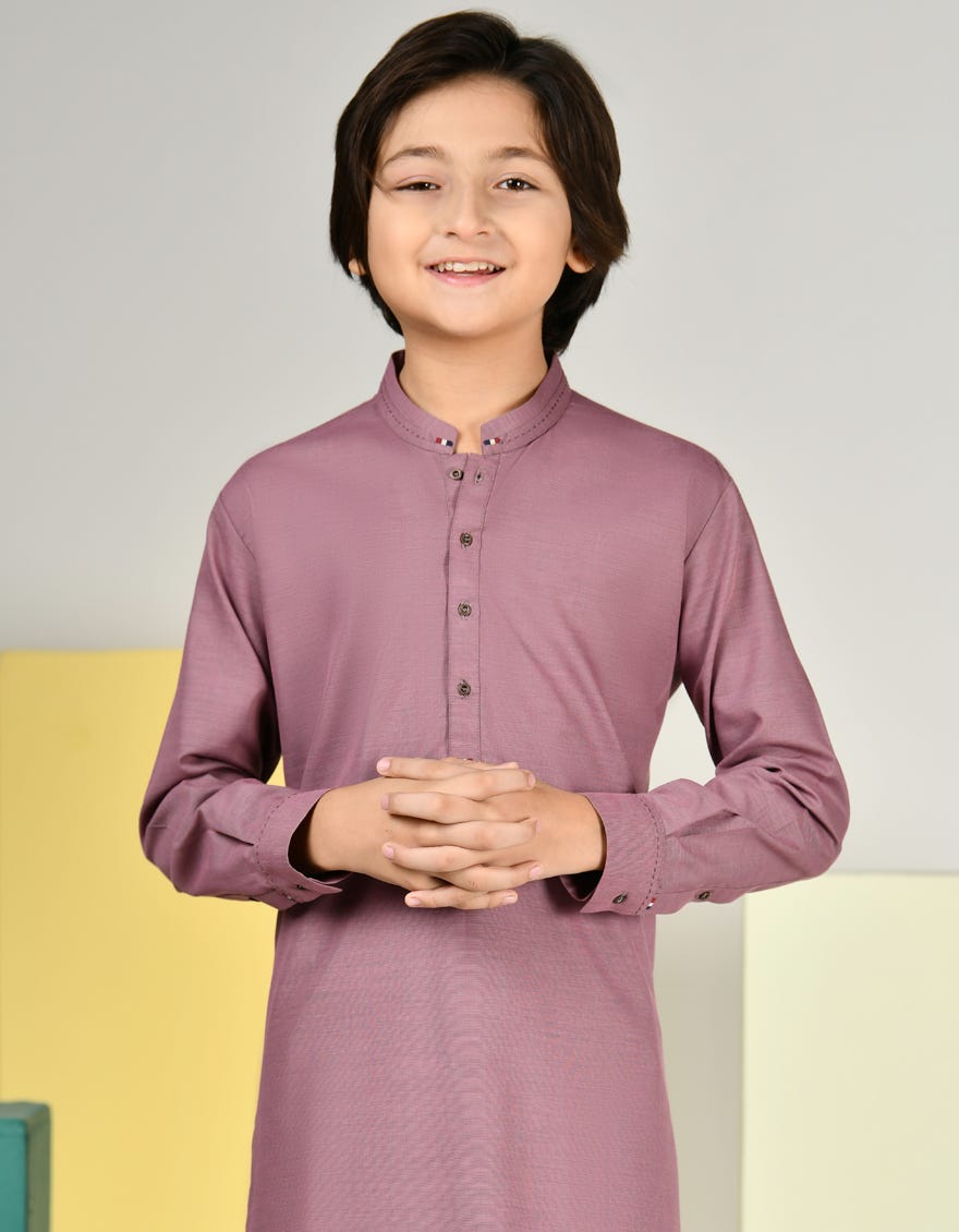 LIGHT PURPLE BLENDED KURTA PAJAMA | JCKP-A-46395