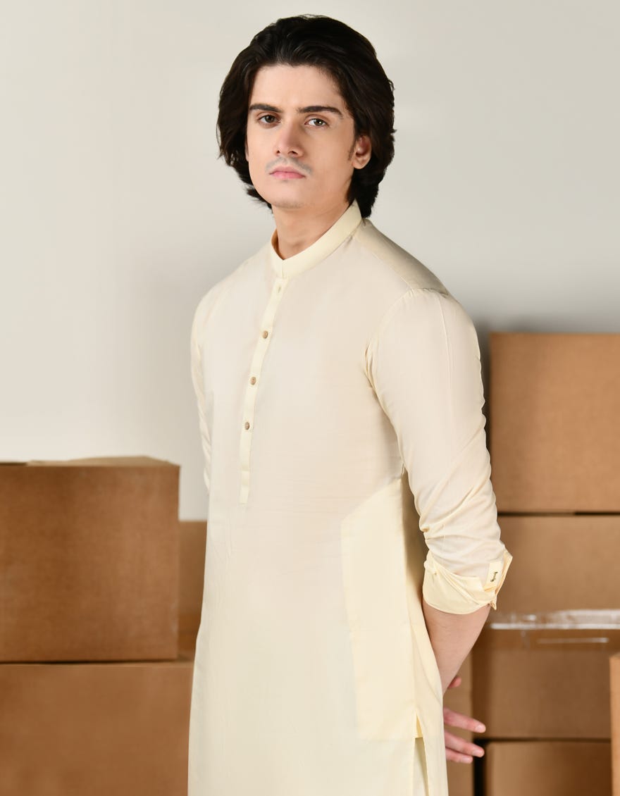 CREAM CVC KAMEEZ SHALWAR | JTKS-S-46426