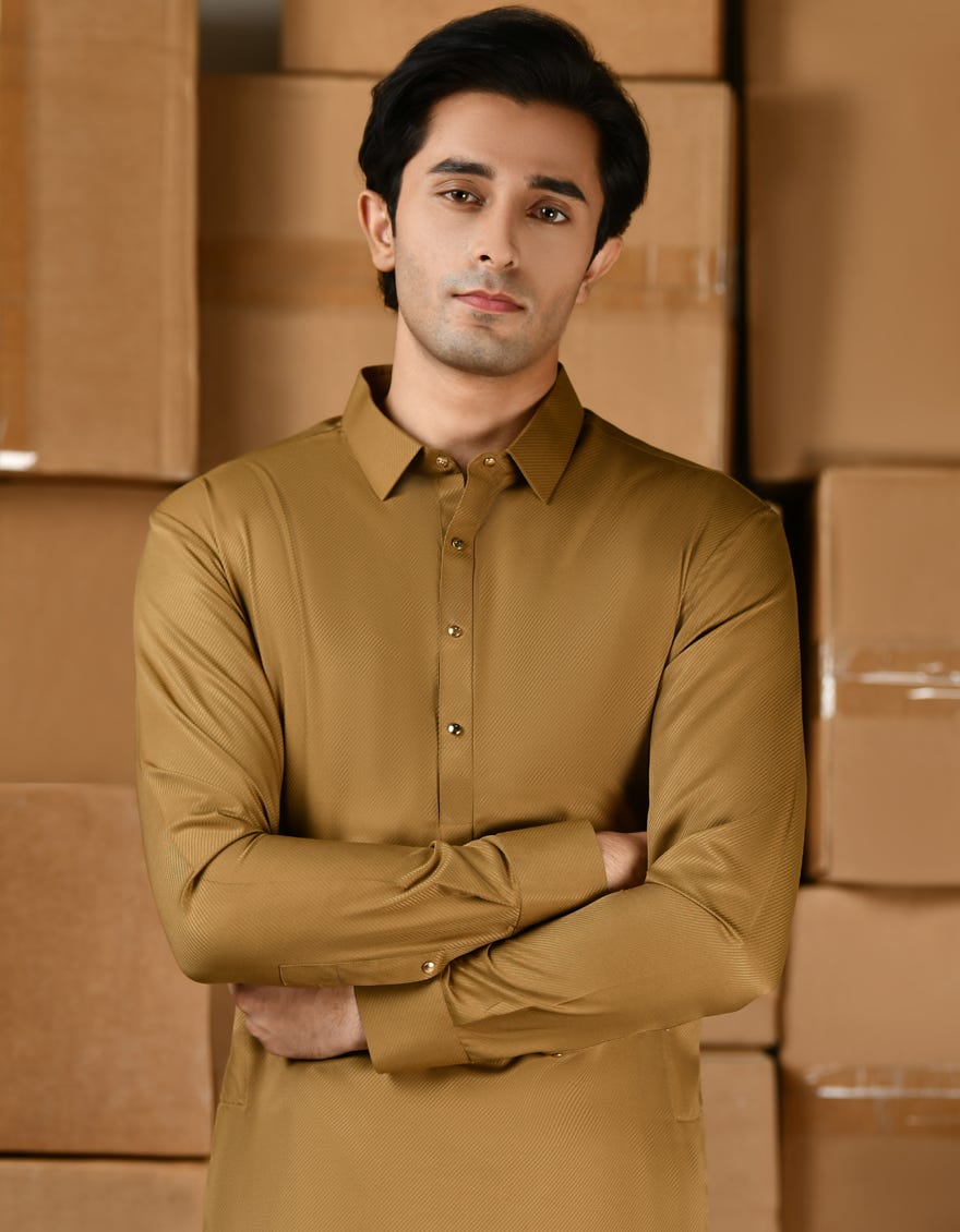 BROWN BLENDED KAMEEZ SHALWAR | JTKS-A-46430