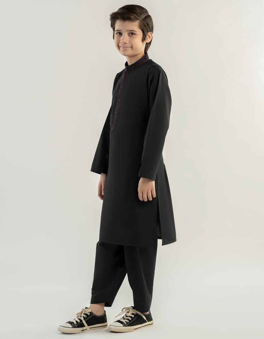 BLACK BLENDED KAMEEZ SHALWAR | JCKS-A-46440