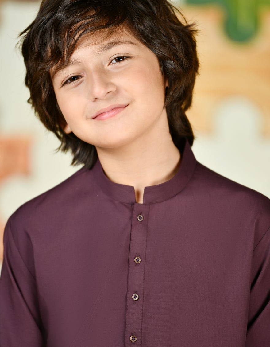 PURPLE BLENDED BOYS KAMEEZ SHALWAR | JCKS-A-46445