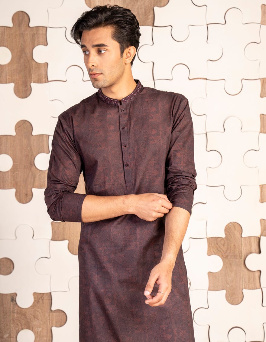 MAROON COTTON KURTA | JTK-A-46480